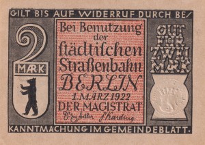 Berlin 2 Mk G-92.3.10 1.3.1922 UNC 1918