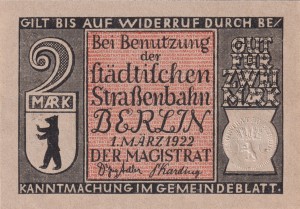 Berlin 2 Mk G-92.3.6 1.3.1922 UNC 1877