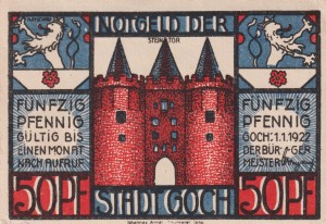 Goch 50 Pf G-445.3a 1.1.1922 XF 1