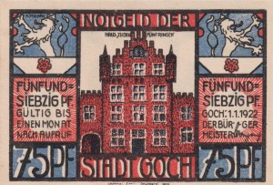 Goch 75 Pf G-445.3a 1.1.1922 aUNC 6
