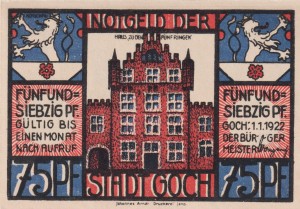 Goch 75 Pf G-445.3a 1.1.1922 aUNC 5