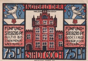 Goch 75 Pf G-445.3a 1.1.1922 AU/UNC 4