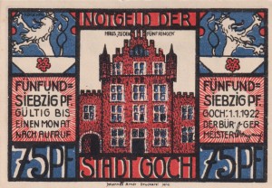 Goch 75 Pf G-445.3a 1.1.1922 aUNC 3