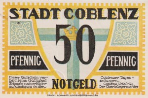 Coblenz 50 Pf G-233.1a 1.5.1921 a UNC