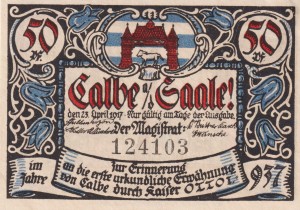 Calbe a.d. Saale 50 Pf G-213.4 23.4.1917 4