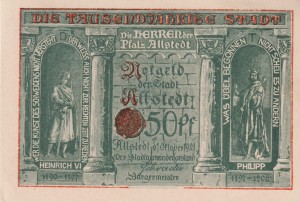 Allstedt 50 Pf G-15.1.6 1.10.1921 AU/UNC Rohnetor