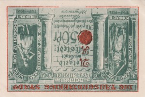 Allstedt 50 Pf G-15.1.5 1.10.1921 Rathaus