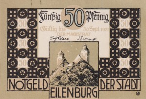 Eilenburg 50 Pf G-315.2.3 30.9.1921 AU/UNC Ile in die Burg