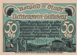 Lichtenhain 50 Pf G-798.2 1.4.1921 UNC 3