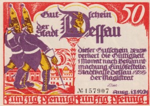 Dessau 50 Pf G-266.1.a 1.7.1921 UNC 3