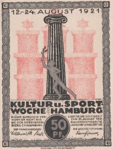 Hamburg 50 Pf G-539.1a 12-24.8.1921 aUNC