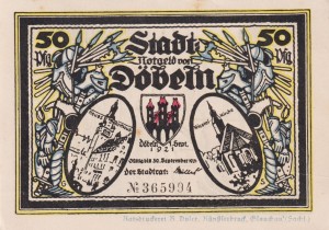 Dobeln 50 Pf G-277.1 1.9.1921 AU/UNC 