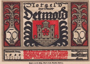 Detmold 50 Pf G-268.8 8.1920 AU/UNC 4