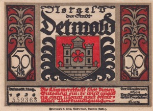 Detmold 50 Pf G-268.8 8.1920 AU/UNC 5