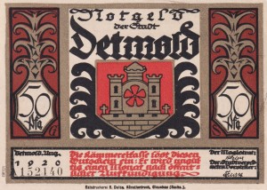 Detmold 50 Pf G-268.10a 8.1920 AU/UNC 10
