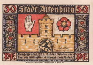 Altenburg 50 Pf G-21.1 1921 AU/UNC 