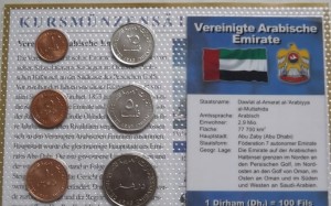 Zjednoczone Emiraty Arabskie  1 Fils -1 Dirham 6 pcs UNC