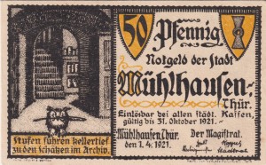 Muhlhausen 50 Pf G-905.1 1.4.1921 AU/UNC 3 