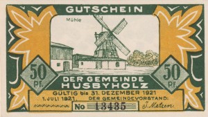 Husbyholz 50 Pf G-638.1.1 1.7.1921-31.12.1921 UNC Muhle