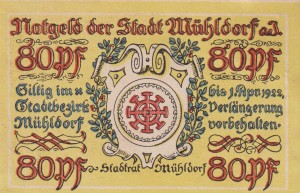 Muhldorf 80 Pf G-904.1 1.4.1922 AU/UNC 