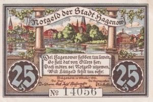 Hagenow 25 Pf G-500.1a 10.1921