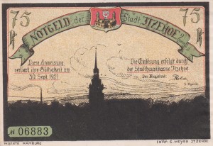 Itzehoe 75 Pf G-649.4b 30.9.1921 