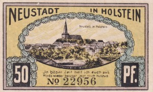 Neustadt i. Holstein 50 Pf G-963.2a 31.7.1921 AU/UNC Neustadt in Holstein