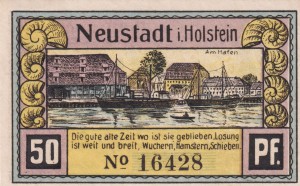 Neustadt i. Holstein 50 Pf G-963.2a 31.7.1921 aUNC Am Hafen