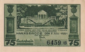 Harzgerode 75 Pf G-582.1 7.7.1921 AU/UNC  Bilder Alexisbad