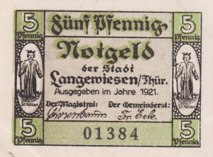 Langewiesen 5 Pf G-772 1921  