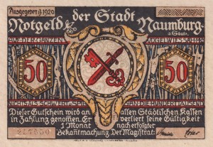 Naumburg 50 Pf G-928 1920 a UNC
