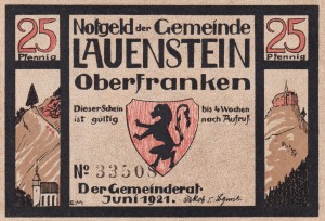 Lauenstein 25 Pf G-775.1 6.1921 aUNC