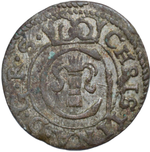 Polska Szeląg inflancki Krystyna Waza, Ryga 1652