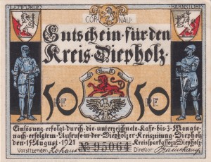 Diepholz 50 Pf G-273.3 15.8.1921 XF Lemforde