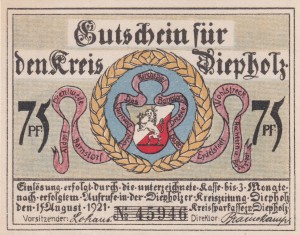 Diepholz 75 Pf G-273.3 15.8.1921 XF Kirche