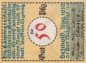 Detmold 50 Pf G-268 8.1920 aUNC