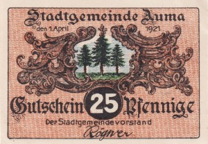 Auma 25 Pf G-55 1.4.1921 XF