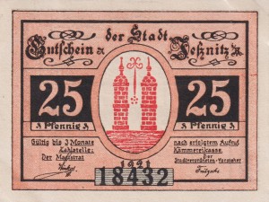Jessnitz 25 Pf G-659.1a 1921 