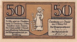 Camburg 50 Pf G-217.1 4.3.1921 AU/UNC