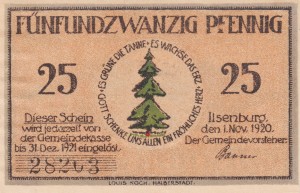 Ilsenburg 25 Pf G-644.1 1.11.1920-31.12.1921 
