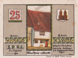 Jessnitz 25 Pf G-659.4.1 1.9.1921 AU/UNC Fabriken I
