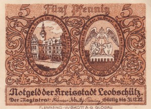 Leobschutz Głupczyce 5 Pf G-793.1 -31.12.1922 