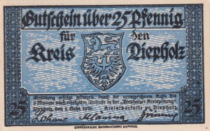Diepholz 25 Pf G-273.2 1.9.1920 aUNC