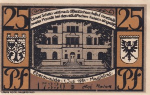 Eberswalde 25 Pf G-303 1.7.1921  AU/UNC