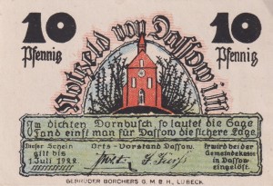 Dassow 10 Pf G-260 -1.7.1922 aUNC