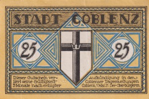 Coblenz 25 Pf  G-233.1 1.5.1921 VF