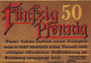 Ludinghausen 50 Pf G-837.1 1.10.1921 AU/UNC