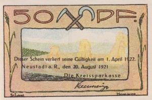 Neustadt am Rubenberge 50 Pf G-966 20.8.1921-1.4.1922 aUNC