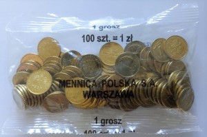 Polska 1 Grosz 2007  Y-276 woreczek 100szt  UNC