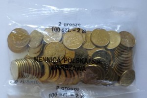 Polska 2 Grosze 2007 Y-277 100 szt. UNC